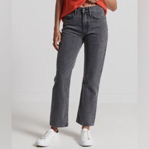 Superdry Jeans Size 29 Faded Black Straight Leg Denim